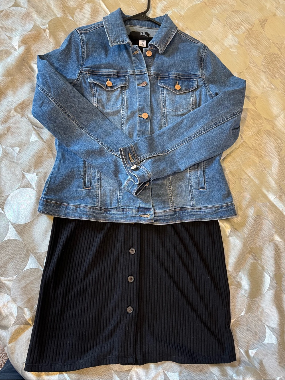 1822 Blue Denim Jean Jacket with Old navy Dress.